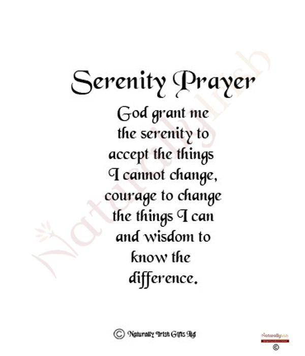 Naturally Irish - Serenity Prayer (Short) 10x4 Verse Frame - 876716 ...